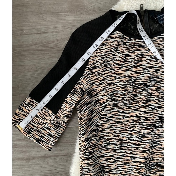 French Connection Multi Coloured 3/4 Sleeve Size 4 Shift Dress - Picture 11 of 17